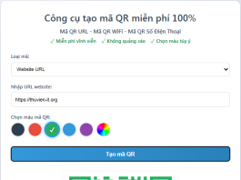 công cụ tạo mã qr miễn phí thư viện it