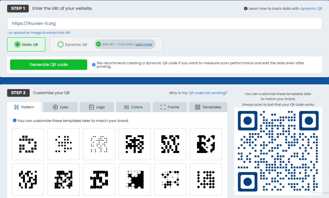 tạo mã qr qr-tiger